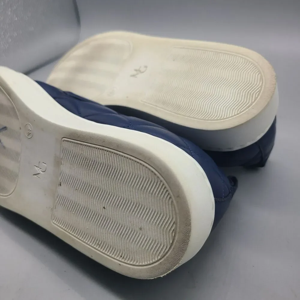 M. Gemi Slip On Sneakers navy blue leather quilted  comfort US 7/ EUR 38 Italy